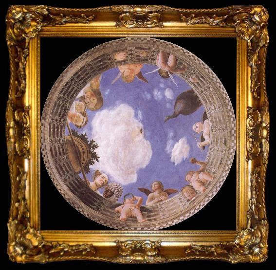 framed  Andrea Mantegna Detail of Ceiling from the Camera degli Sposi, ta009-2